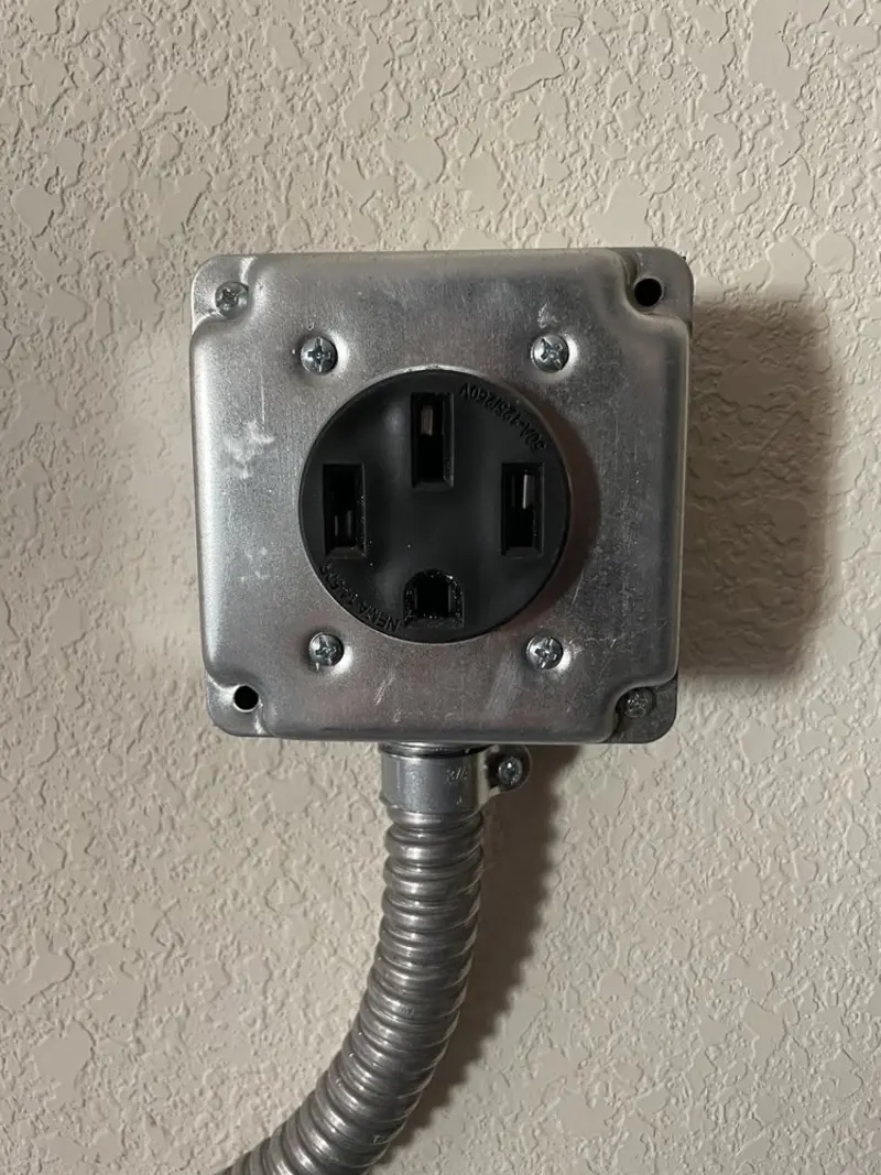 NEMA 14-50 outlet installed for Smart Home Electrical in Huxley